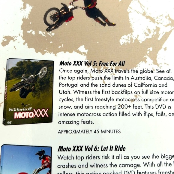 Moto Mania Boxed Set Of 4 Motocross Freestyle Action DVDS 2007 Collector’s Set - Picture 11 of 12